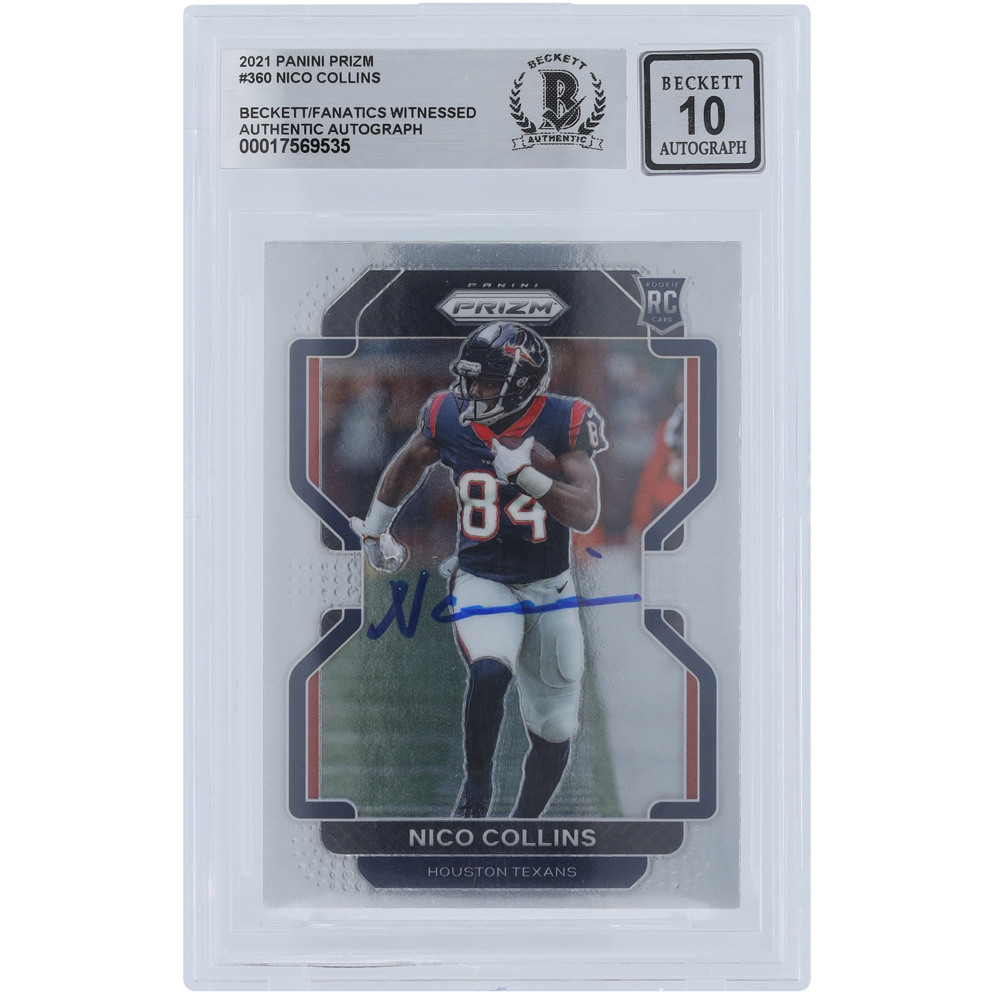 V106832 TEXAN Nico Collins Houston Texans Autogramm 2021 Panini Prizm #360 Beckett Fanatics Zeuge Authentizität 10 Rookie-Karte 12 Nico Collins AUT PAA TRADING CARDS 45666 AUTTRC CA01F06922 #31 Image