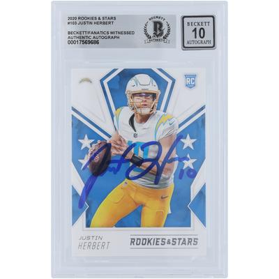 V106832 LosCha Justin Herbert Los Angeles Chargers Autogramm 2020 Panini Rookies & Stars #103 Beckett Fanatics Zeuge authentifiziert 10 Rookie-Karten 10 Justin Herbert AUT PAA TRADING CARDS 45666 AUTTRC CA01F06928 #37 Image