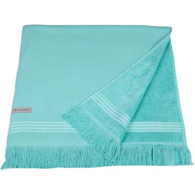 Hamamtuch ROSS "Hamam", blau (lagune), B:90cm L:180cm, Hamam Frottier, Hamam Frottier, Handtücher (Packung), idealer Begleiter für Strand, Sauna oder Wellnessbereich Image