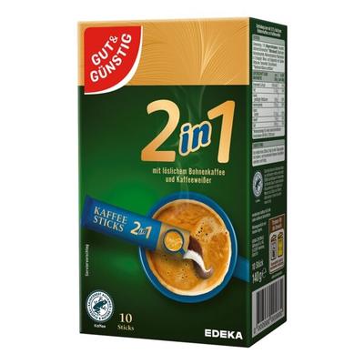 Gut und Günstig 10er-Pack Kaffeesticks »2in1« braun