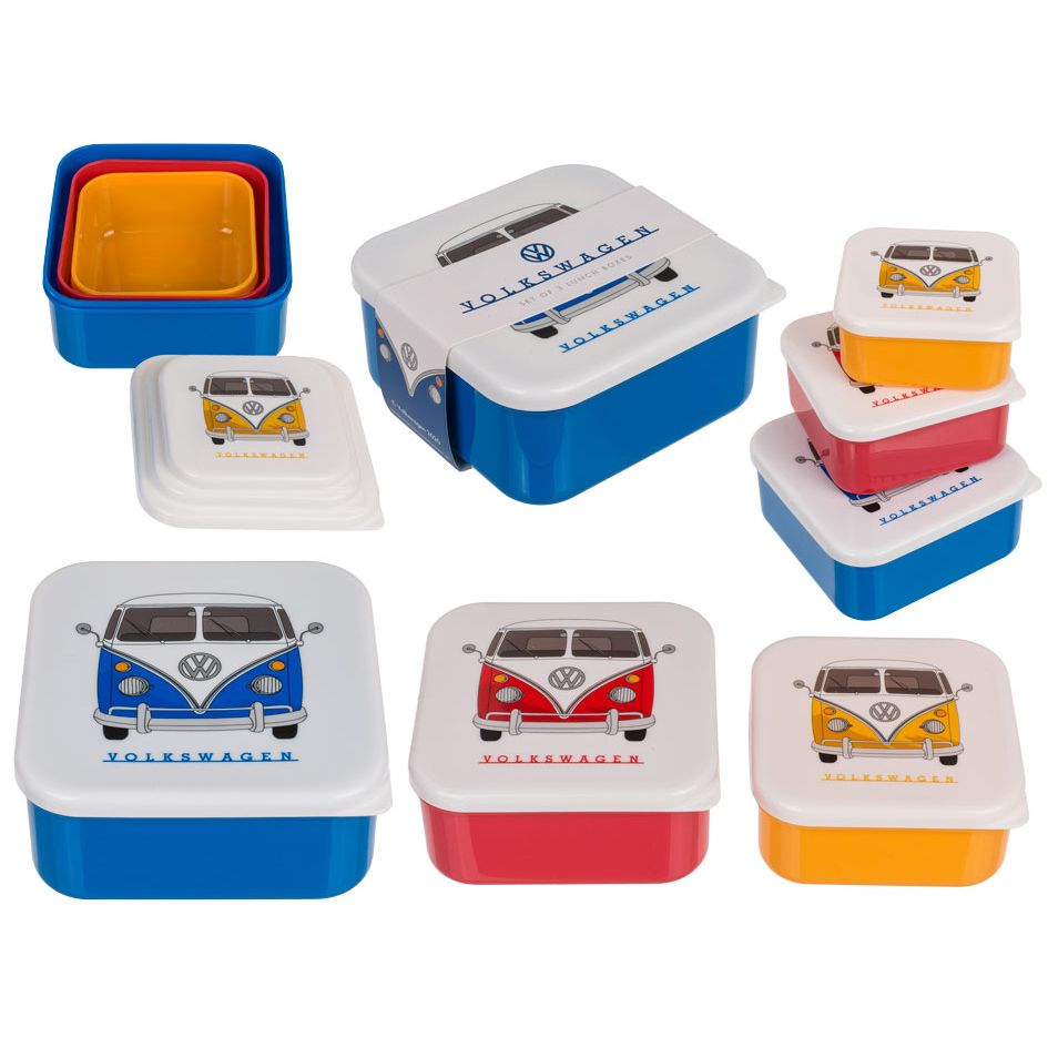 Out of the Blue Set di 3 lunch box, VW T1 Bus 1 St