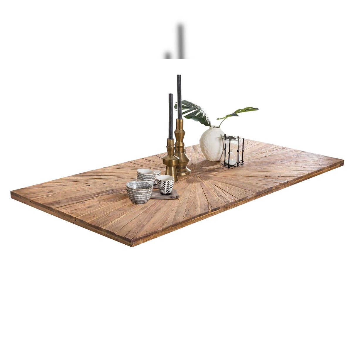 SIT Möbel Teak-Holz Esstisch | natur | Platte 50 mm | Gestell Metall schwarz | B 160 x T 90 x H 77 cm | 16066-11 | Serie TOPS & TABLES