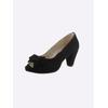 Peeptoepumps ANDREA CONTI, Damen, Gr. 42, schwarz, Leder, Veloursleder, feminin, Schuhe