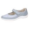 Riemchenballerina WALDLÄUFER "HENNI", Damen, Gr. 6 (39), silber (hellblau, silberfarben), Nubukleder, Nappaleder, Textil, klassisch, Schuhe, Halbschuh, Komfortschuh, Klettschuh in Weite H (= sehr weit)