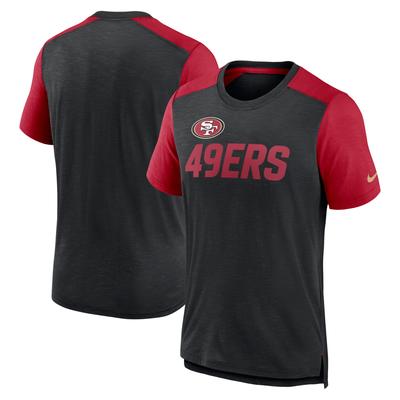 San Francisco 49ers Nike T-Shirt mit Teamnamen und meliertem Schwarz in Farbblock-Optik für Herren Image