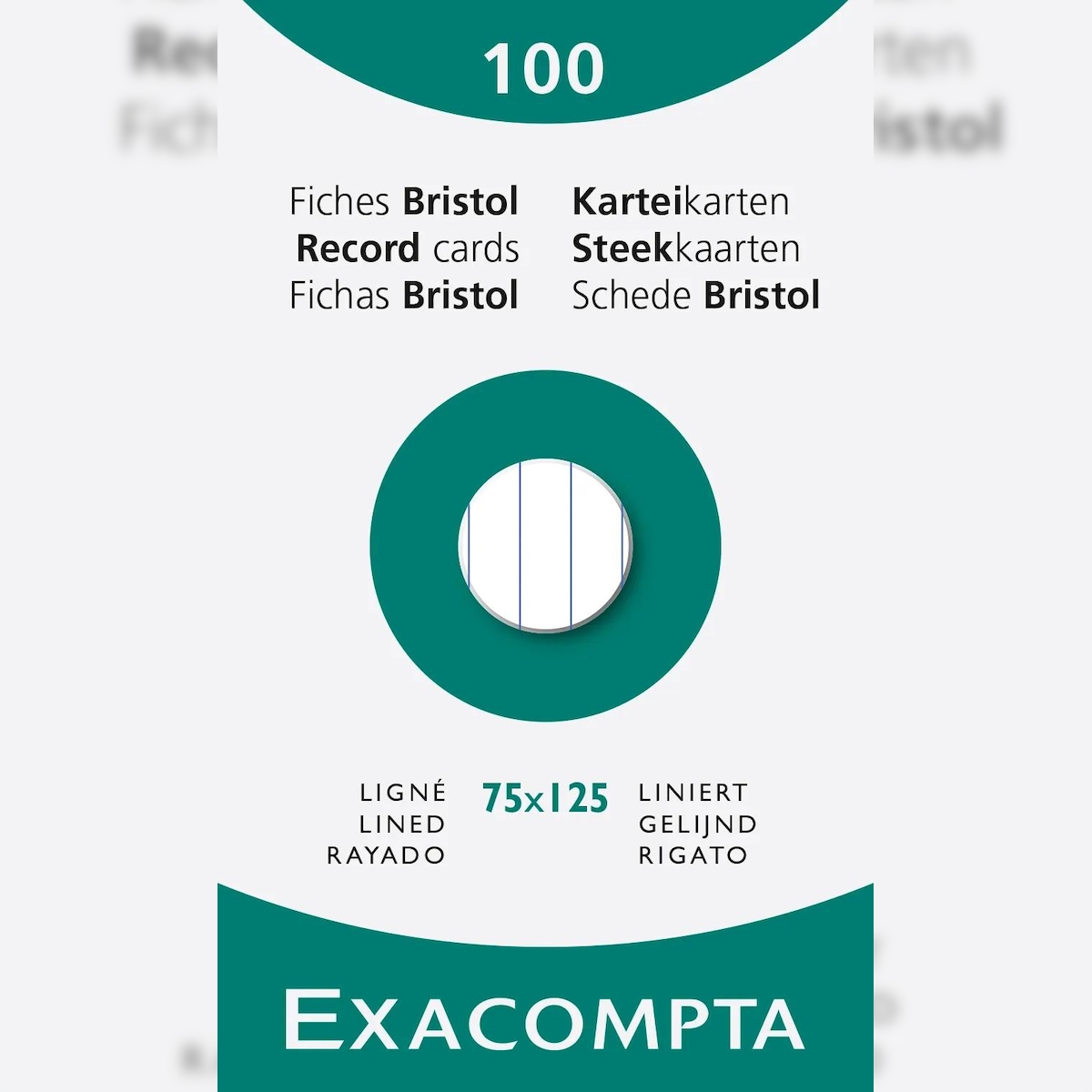 Exacompta 13801X 10x Karteikarten 100er 75x125 linliert Image
