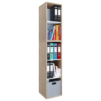 Aktenregal VCM "Holz Büro Regal Bücher Ordner Aktenregal Lona l 5f" Gr. 35, braun (sonoma, eiche), B:35cm H:183cm T:37cm