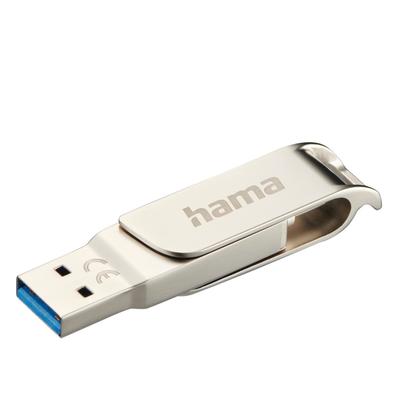 HAMA USB-Stick "C-Rotate Pro, USB-C 3.1/3.0", silber, 256 GB, USB-Sticks, OTG