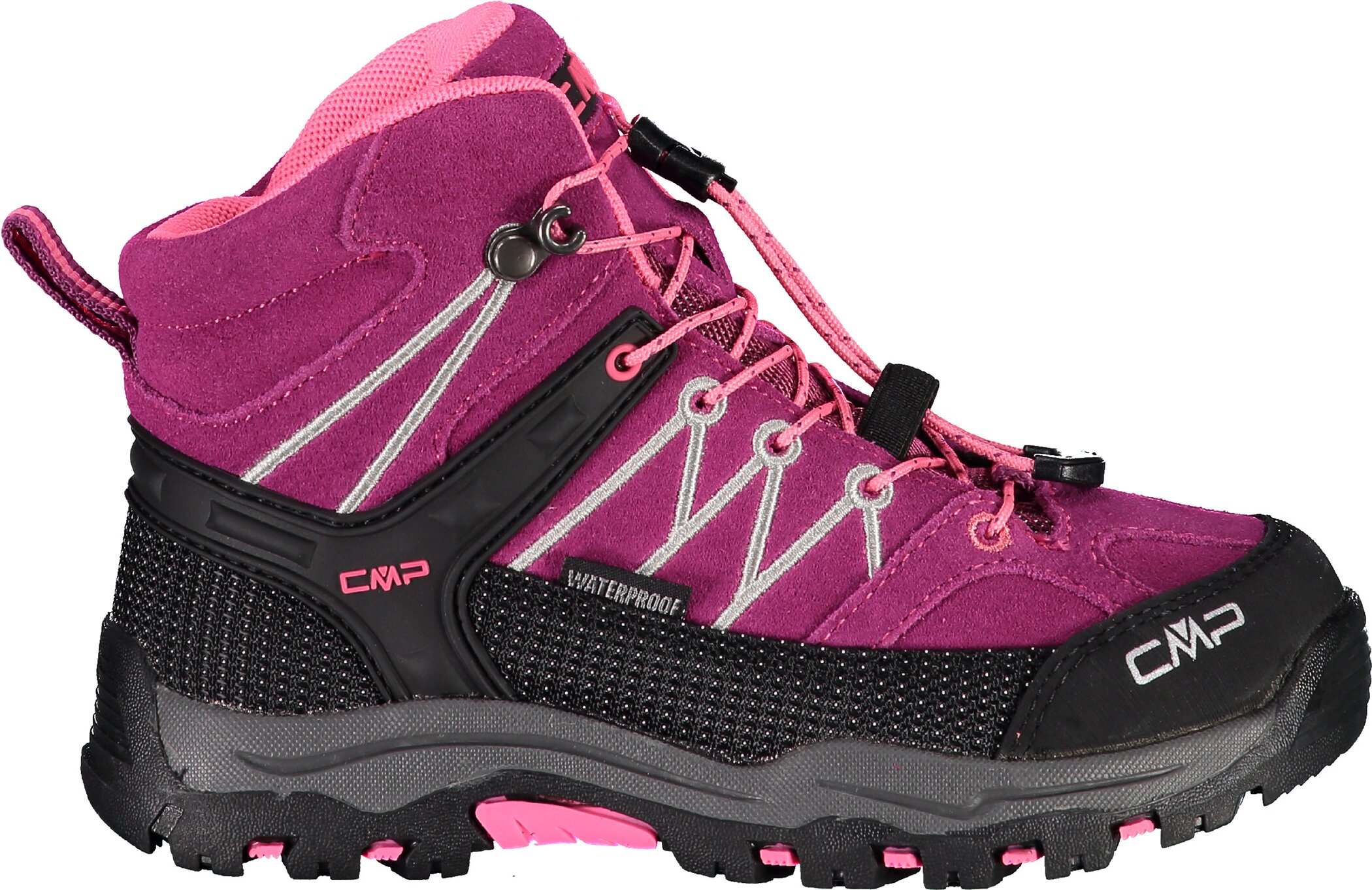 Wanderschuh CMP "RIGEL MID WP", Kinder, Gr. 29, lila (beere), Veloursleder, Schuhe Wanderschuh, wasserdicht