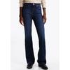 Bootcut-Jeans TOMMY HILFIGER "BOOTCUT RW PATY", Damen, Gr. 32, Länge 28, blau (nos dunkelblau), Denim/Jeans, Obermaterial: 99% Baumwolle, 1% Elasthan, unifarben, casual, bootcut fit lang, Jeans, mit Tommy Hilfiger Logo-Badge