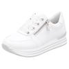 Plateausneaker REMONTE, Damen, Gr. 38, weiß, Leder, unifarben, sportlich, Schuhe, Freizeitschuh, Halbschuh, Schnürschuh mit gepolstertem Schaftrand, Topseller