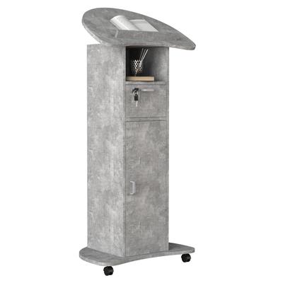 Stehpult VCM "Holz Stehpult Rednerpult Stehtisch Rollen Redola T" Gr. 60, beton, grau, B:60cm H:120cm T:50cm, Tische