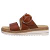 Pantolette REMONTE, Damen, Gr. 39, braun, Leder, unifarben, modisch, Schuhe, Keilabsatz, Sommerschuh, Schlappen mit Zierschnalle
