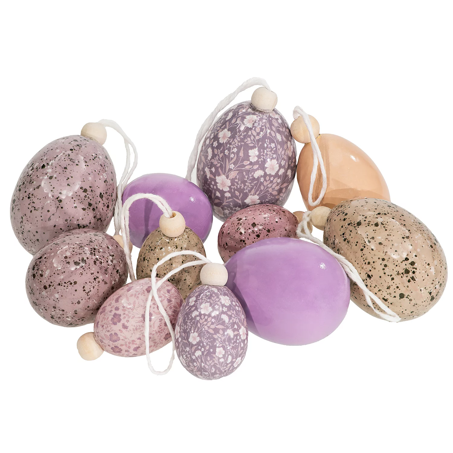 Œufs lilas/rose, 3-6 cm, 12 pièces