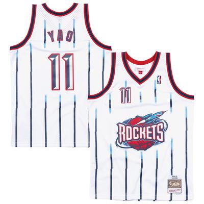 Weißes Yao Ming-Swingman-Spielertrikot der Houston Rockets für Herren, Hardwood Classics Image