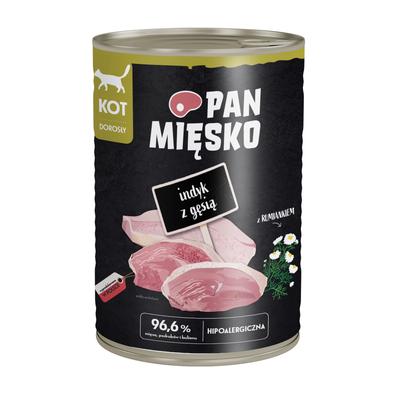 Sparpaket: 36x400g Pan Mięsko Cat Truthahn mit Gans Katzenfutter nass
