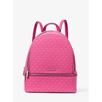 Michael Kors Rhea Medium Signature Logo Backpack Pink One Size