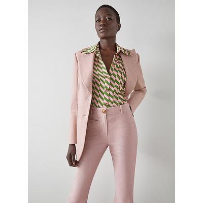 Avery Pink Italian Linen-Cotton Jacket, Pink