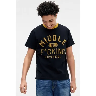UO Black Middle Of F*cking Nowhere T-Shirt - Black XS at Urban Outfitters