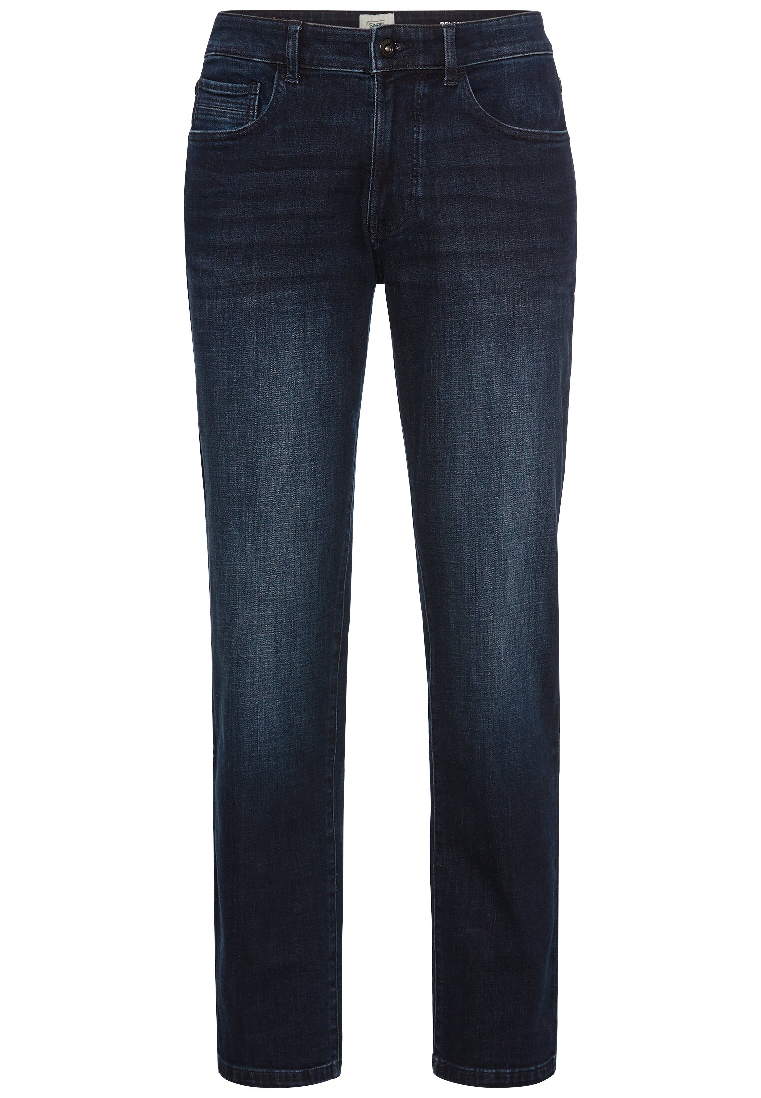 Regular-fit-Jeans CAMEL ACTIVE, Herren, Gr. 36, Länge 30, blau (night blau), Denim/Jeans, Obermaterial: 85% Baumwolle, 13% Polyester, 2% Elasthan, unifarben, regular fit knöchellang, Jeans, mit Leder-Badge