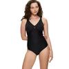 Shaping-Body TRIUMPH "True Shape Sensation BS", Damen, Gr. 75, Cup F, schwarz, Jersey, Obermaterial: 57% Polyamid, 42% Elasthan, 1% Polyester, klassisch, Bodies, verkleinert die Brust optisch um eine Cup-Größe