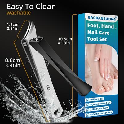 TEMU Ingrown Nail Clippers, Slanted Toe Nail Clippers For Ingrown Toenails & Fingernail, Stainless Steel Toenail Clippers Cutter, Angled Nail Clippers For Seniors, Men, Women Image