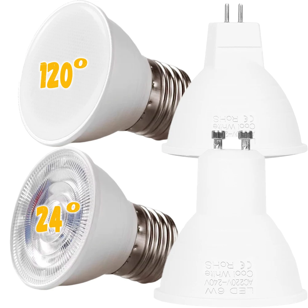 LED-Lampe GU10 MR16 E27 E14 220 V LED-Strahler 6 W LED-Downlight-Deckenleuchte Lampara LED-Birne Energieeffizientes warmweißes Licht