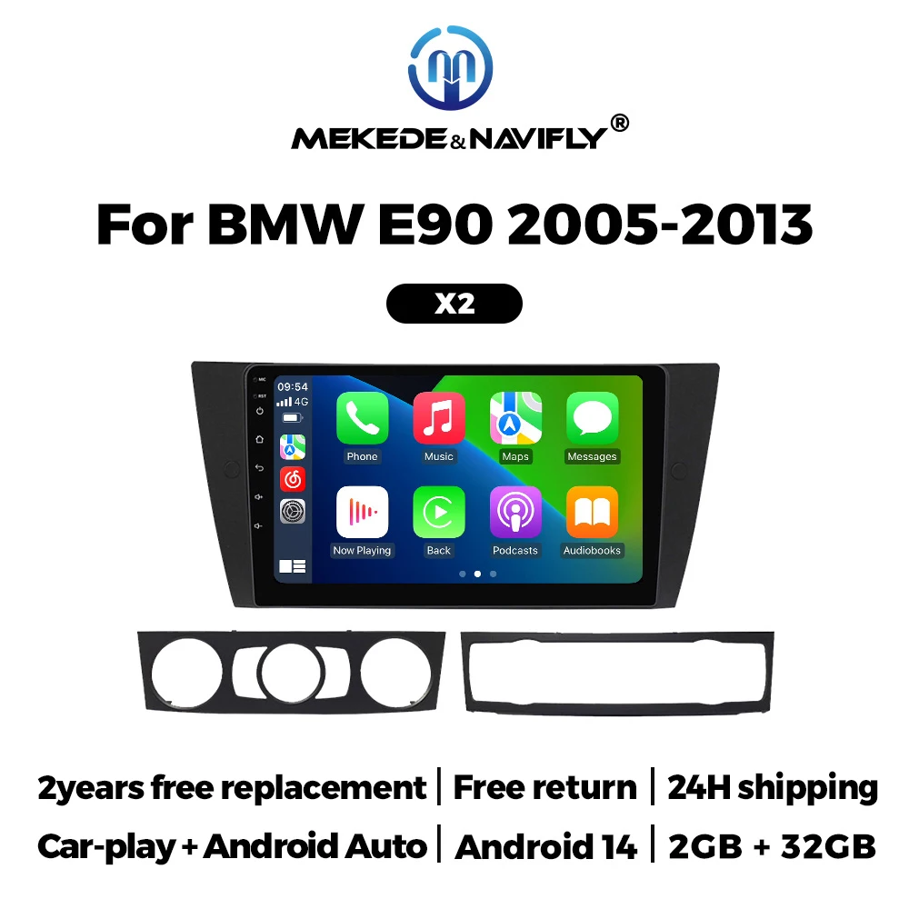 Android 14 Auto Radio Stereo Für BMW 3er bmw e90 E91 E92 E93 2005-2013 Multimedia Player autoradio GPS Unterstützung Carplay Auto Image