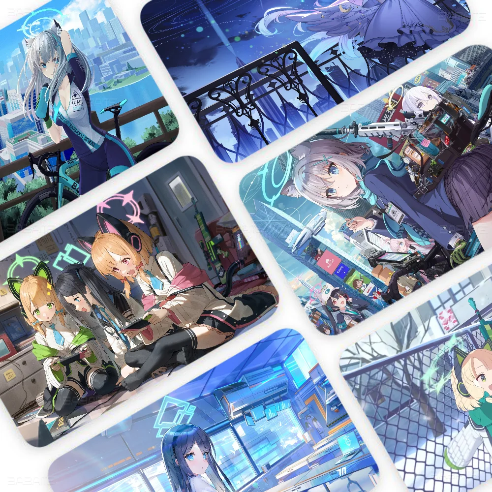 B-Blue A-Archive Anime Spend Or Save Funny Shell On Off Ultradünn, kein Verblassen, Aufkleber-Haut-Abdeckungsfolie für Debit-Kreditkarten Image