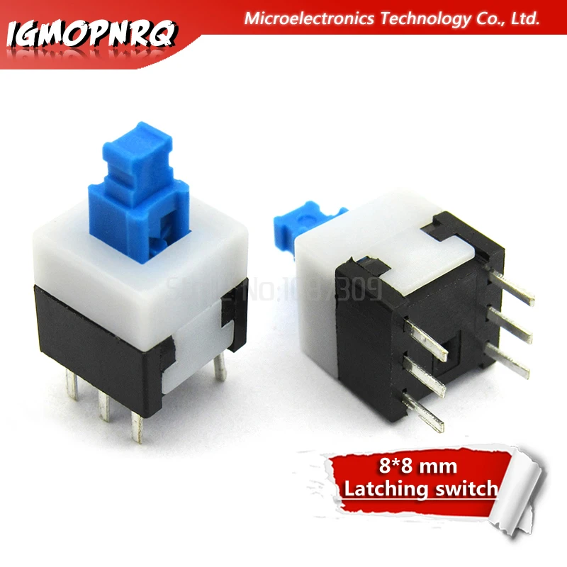 50pcs 8x8 8*8mm 6-poliger Drucksc halter Selbst verriegelung/Aus-Knopf verriegelung schalter Großhandel elektronisch Image