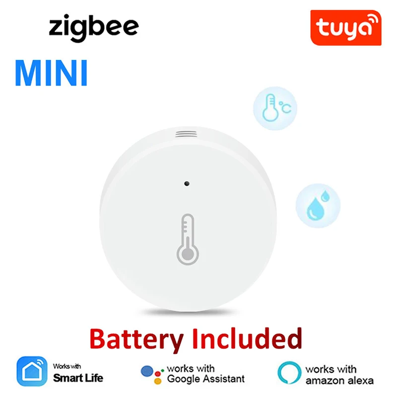 Tuya WiFi Temperatur und Feuchtigkeit Sensor Innen Feuchtigkeit Sensor Batterie Powered Smart Leben APP Überwachung Für Alexa Google Hause Image