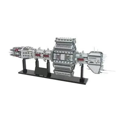 Moc Militär Transport Arme EAS Agamemnon Babylon Raumschiff Modell Bausteine Set Raum Ziegel Image