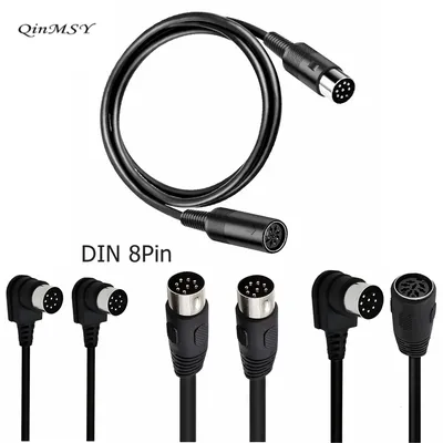 90-Grad-Winkel, großes 8-poliges Din-Stecker auf Stecker und Buchse, Lautsprecher-Audiokabel für Bang Olufsen B&O PowerLink BeoLab Power MK2 Image