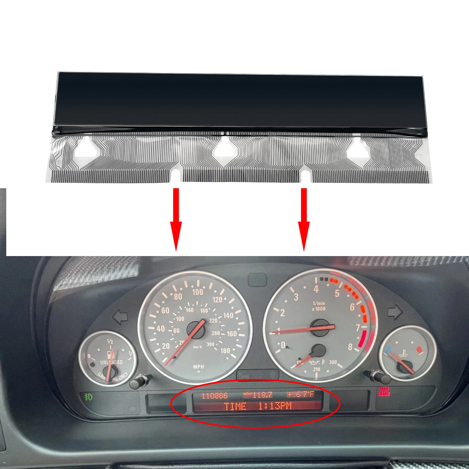 LCD-Display für BMW E38 E39 E53 X5 Armaturenbrett Instrumentencluster Pixel-Reparatur bei Pixelfehlern Image