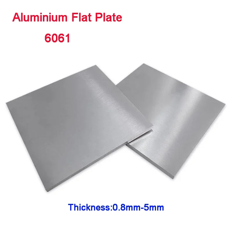 Flache Platte aus Aluminiumlegierung, 6061, Aluminiumblech, Dicke 0,8/1/1,2/1,5/2/3/4/5 mm, 100 x 100, 150 x 150, 200 x 200, 200 x 300, 300 x 300 mm Image