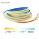 Striscia LED COB CCT da 8 mm di larghezza 5V 12V 24V da 2700K a 6500K Nastro LED sintonizzabile Nastro lineare dimmerabile RA90 Nastro che cambia colore