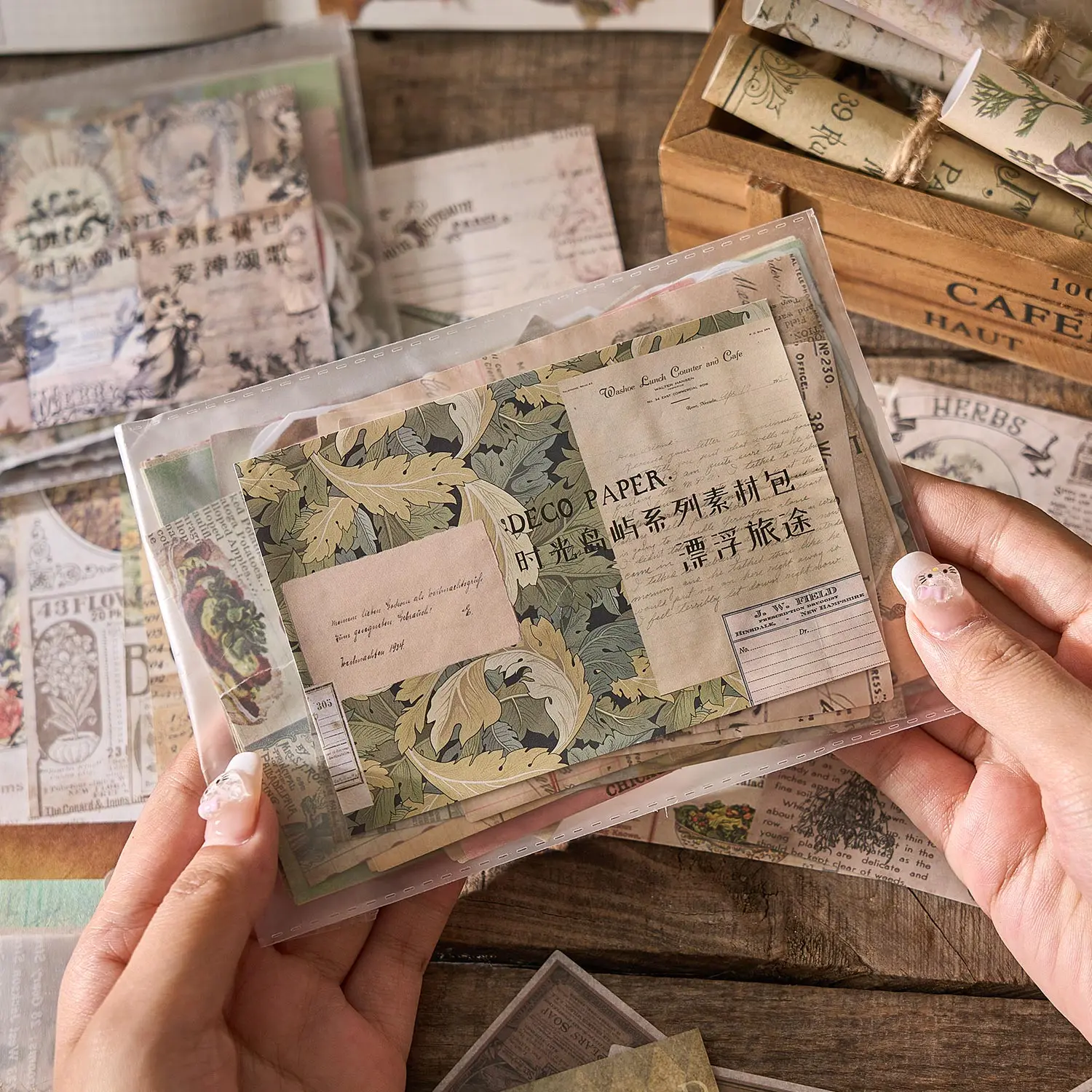 100-teiliges Scrapbook-Set mit Aufklebern und dekorativer Papiermischung, DIY-Scrapbooking, Tagebuch, Album, Collagenmaterial, Bastelbedarf Image