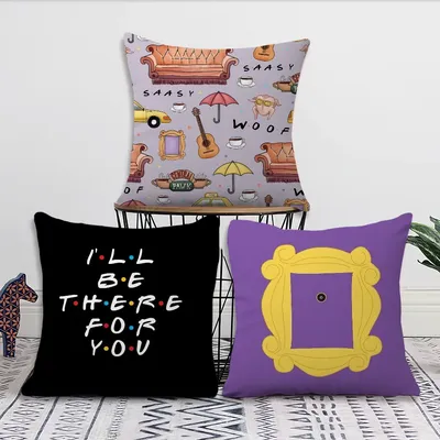 Klassische Freunde TV-Show Kissenbezug Sofa Wohnzimmer Schlafzimmer Kopfteil Rückenlehne Kissen Quadratisches Kissen Nickerchen Zeit Image