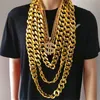 Hip Hop Gold Farbe große Acryl klobige Kette Halskette für Männer Punk übergroße große Kunststoff Glieder kette Herren schmuck