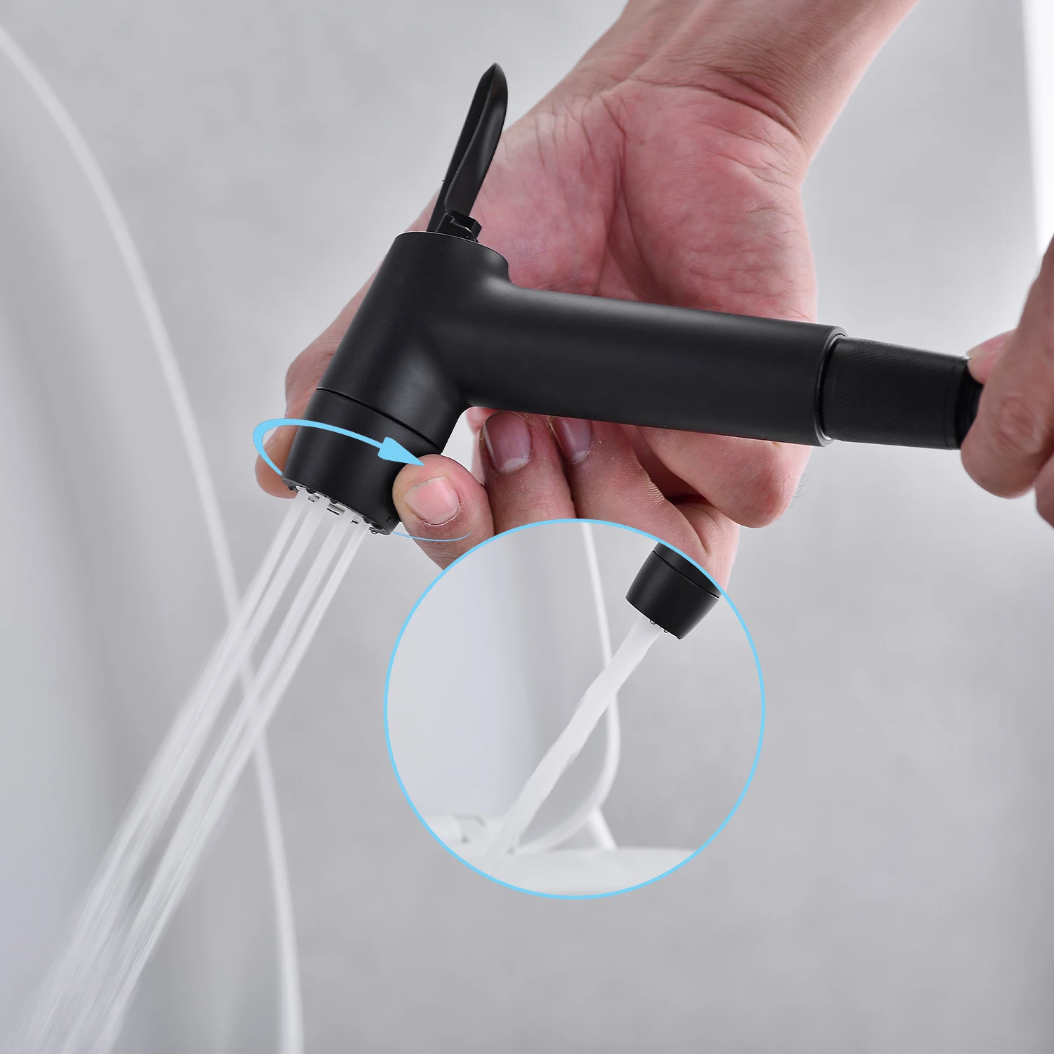 Handheld Bidet Spray Gun Schwarz Doppel Wasser Weg Shattaf Sprayer BathroomToilet Tragbare Bidet Armaturen Reise Bidet Befestigung