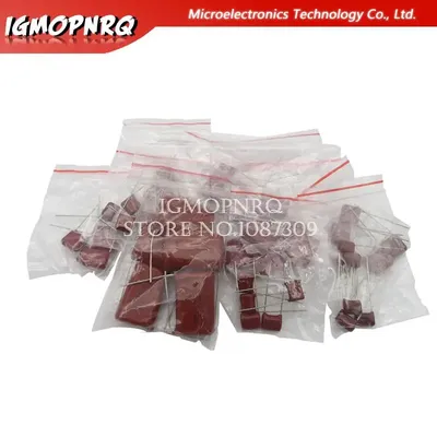 Kit 50pc = 10 Wert * 5pcs metalli sierte Polyester folien kondensatoren cbb Sortiment Kit 400v 10nf ~ 3,3 uf Image