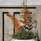 Piquet de jardin en feuilles de fougère rouillée, bouquet en métal, pieu de plante en métal, art de jardin extérieur, décoration de maison et de jardin, ornement pour cour