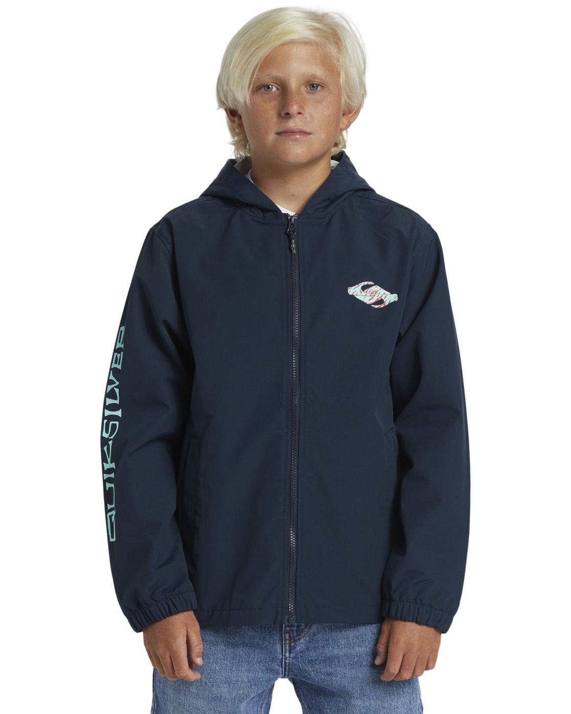 Outdoorjacke QUIKSILVER "Rain Cloud", Jungen, Gr. 12, blau (schwarz navy), Obermaterial:65% Walkfrottier, 35% Nylon;, Jacken Outdoorjacke
