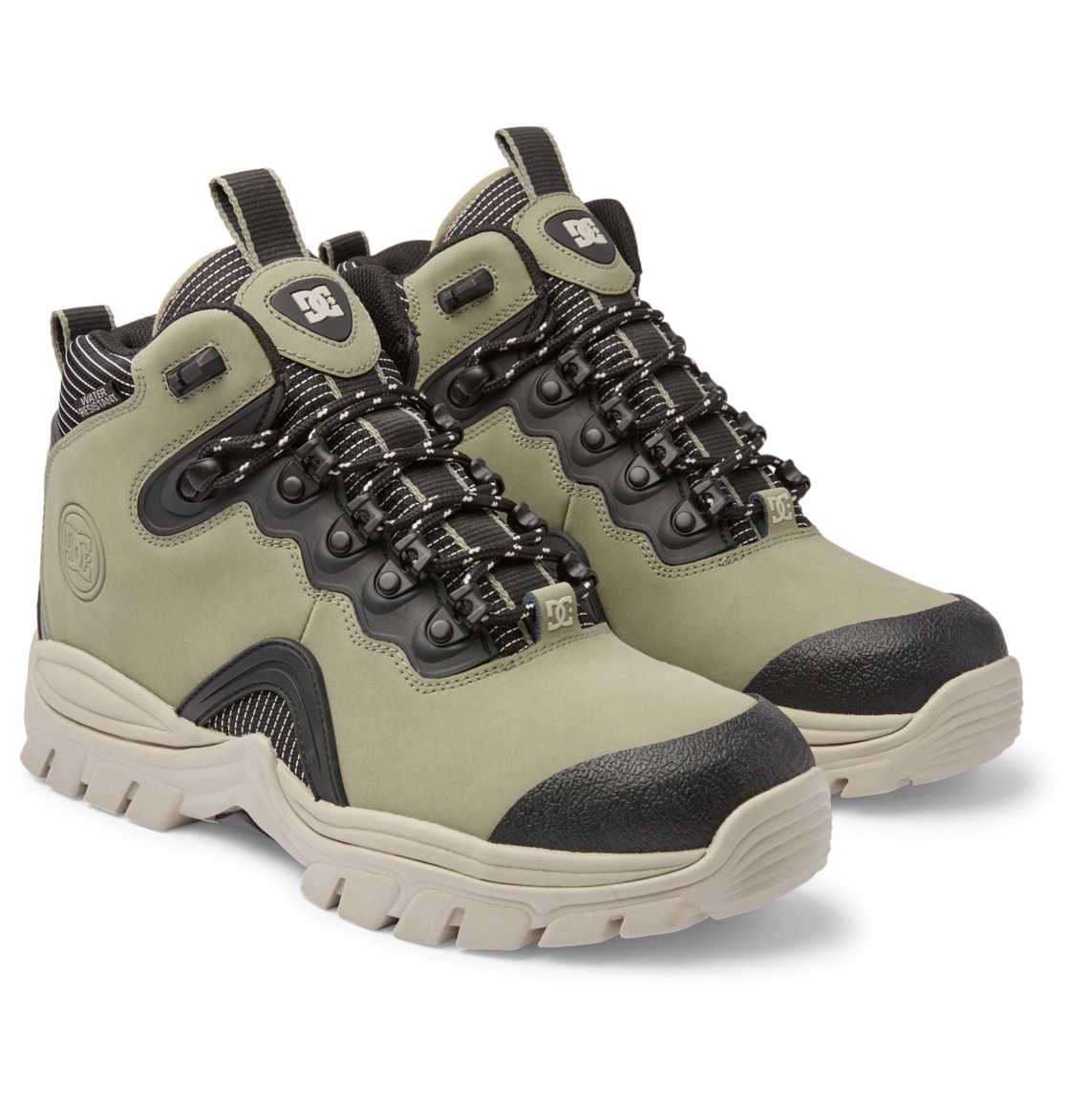 Winterboots DC SHOES "Navigator", Gr. 10,5 (44), grün (army, olive), Obermaterial: Leder (Kuh) / Futter: Textil / Außensohle: Gummi, Schuhe