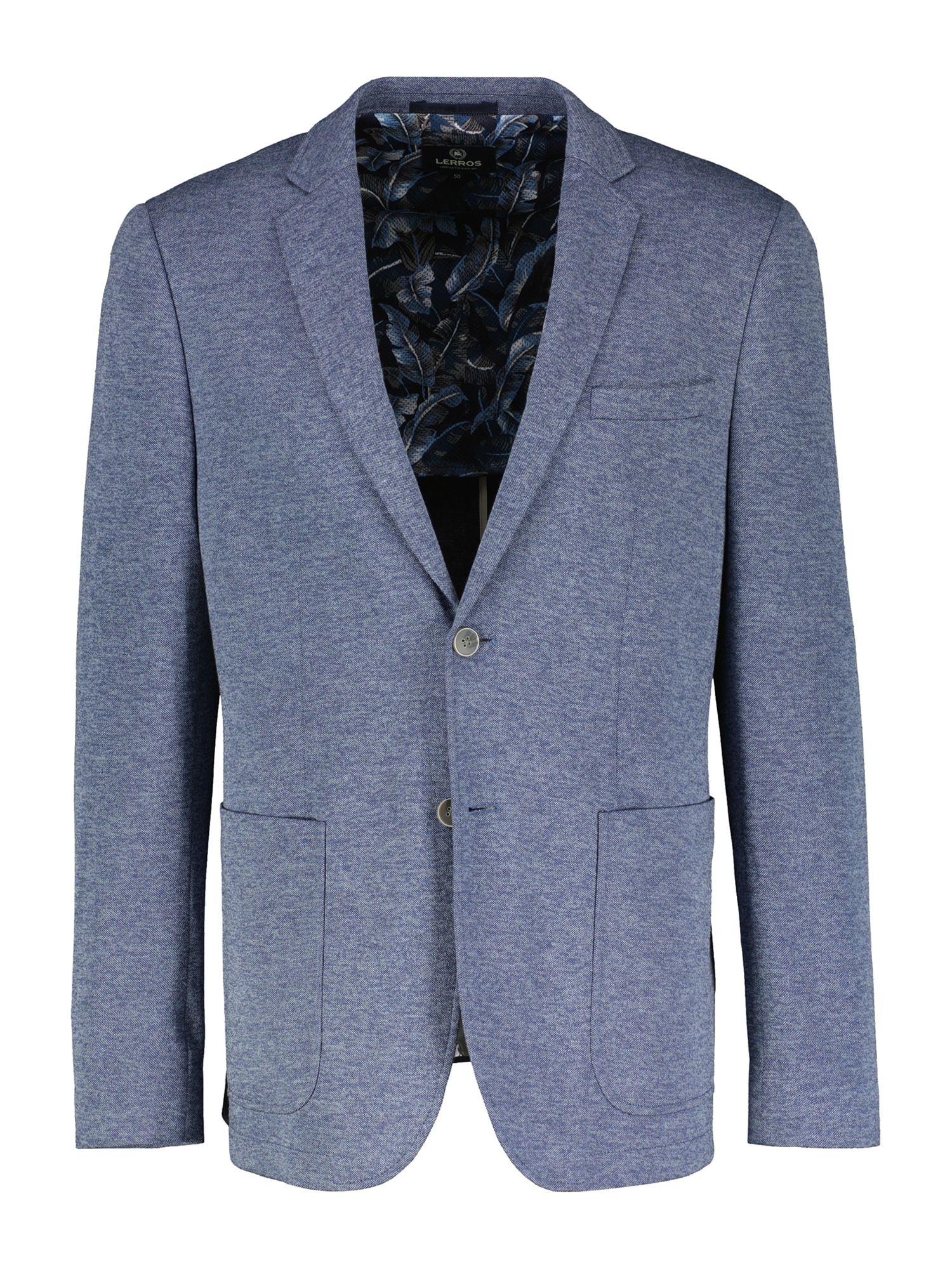 Jerseysakko LERROS "LERROS Jerseyblazer in großen Kurzgrößen", Herren, Gr. 31, blau (classic navy), 77% Polyester, 23% Viskose, Sakkos