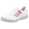 Slipper RIEKER, Damen, Gr. 42, weiß, Lederimitat, kontrastfarbene Details, casual, Schuhe, Slip-on Sneaker, Schlupfschuh, Halbschuh mit weicher Innnensohle, Topseller