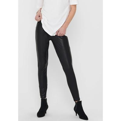 Lederimitathose ONLY "ONLCOOL COATED LEGGING NOOS JRS", Damen, Gr. L (40), N-Gr, schwarz, Jersey, Obermaterial: 92% Polyester, 8% Elasthan, unifarben, modisch, Hosen Image