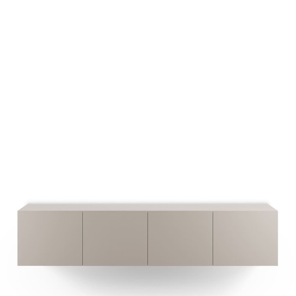 Meuble TV suspendu 4 portes en bois L180cm - Beige