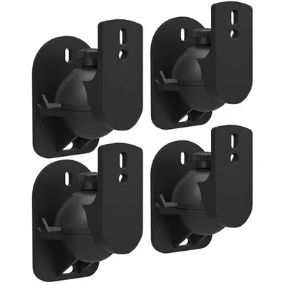 4PCS Universal Speaker Wall Mount Bracket Ceiling Stand Clamp with Adjustable Swivel and Tilt Angle