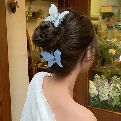 New Fairy Butterfly Hair Claw Candy Color Crab Clip Summer Sweet Princess Shark Clip for Women Girl